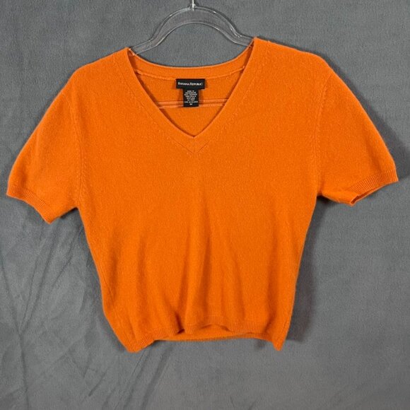 Banana Republic Sweaters - Madagascar made Scotland Yarn Spun Cashmere Sweater Short Sleeve - V Neck 🎃